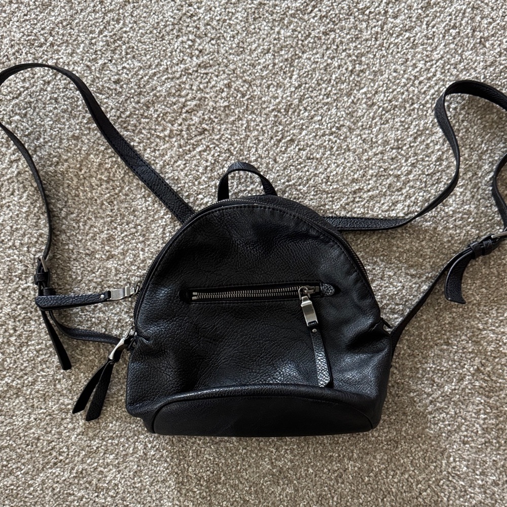 Splendid Black Leather Backpack